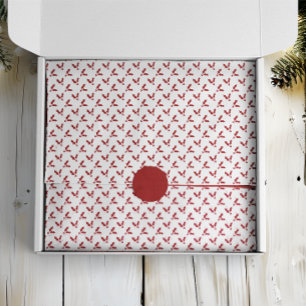Minimalist Red Holly Berry on White Christmas Tissue Paper
