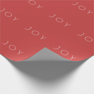 Minimalist Red Joy Typography Pattern Wrapping Paper
