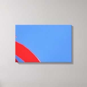 Minimalist Red Leaves Against Blue Sky Poster II Canvas Print