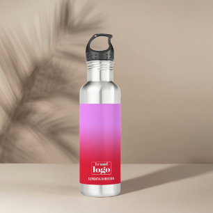 Minimalist Red Lilac Gradient Elemental Logo 710 Ml Water Bottle