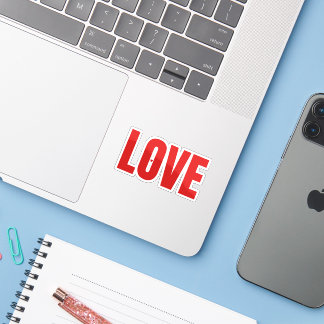 Minimalist Red "LOVE" Typography Sticker