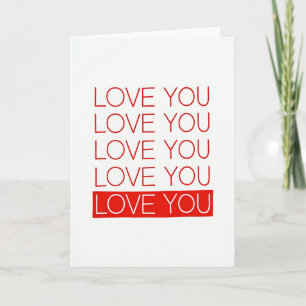 Minimalist Red Love You Card