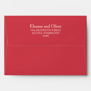 Minimalist Red Matching Wedding Return Address Envelope
