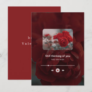 Minimalist Red Music Player Valentine's Day Holiday Card