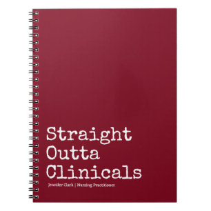 Minimalist Red Nursing Student College Study Notebook