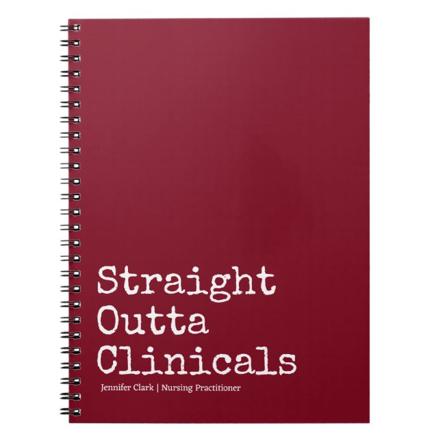 Minimalist Red Nursing Student College Study Notebook (Front)
