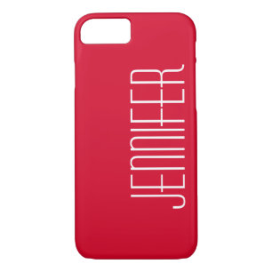 Minimalist Red Personalised Name Jumbo Typography iPhone 8/7 Case