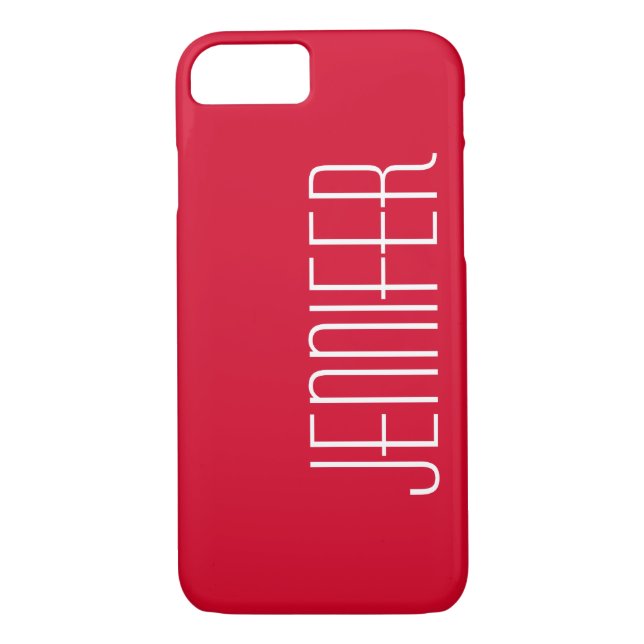Minimalist Red Personalised Name Jumbo Typography Case-Mate iPhone Case (Back)