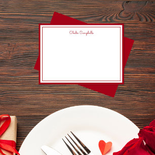 Minimalist red rose, 2 Borders, signature Card