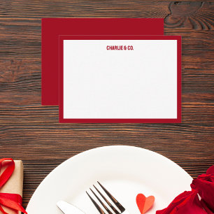 Minimalist Red Rose, Single Border, Personalise Card