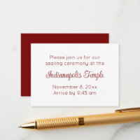 Minimalist Red Script Temple Sealing Invitation
