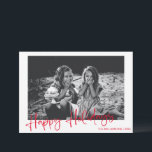 Minimalist Red Script Typography Overlay Photo  Holiday Card<br><div class="desc">Minimalist Red Script Typography Overlay Photo Holiday Card</div>