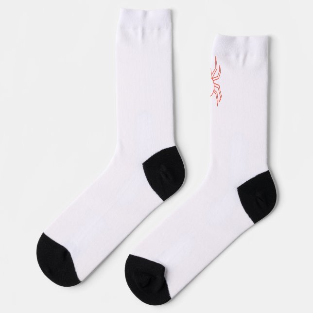 Minimalist Red Spider Web Socks | Unique  (Left)