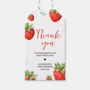 Minimalist Red Strawberry Favour Tags