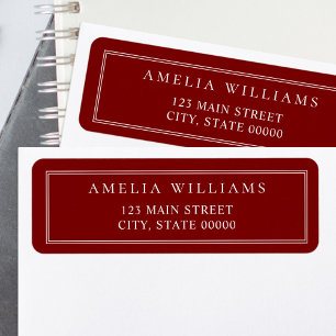 Minimalist Red Two Border Return Address