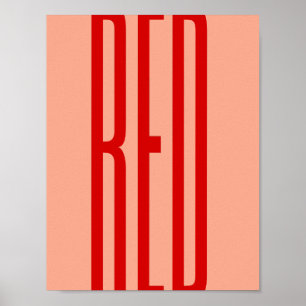 Minimalist red typography text design modern art poster