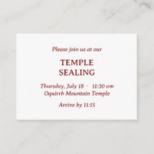 Minimalist Red & White Temple Sealing Invitation