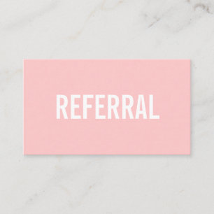 Minimalist referral pink modern business card