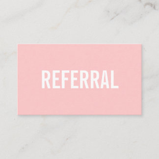 Minimalist referral pink modern business card