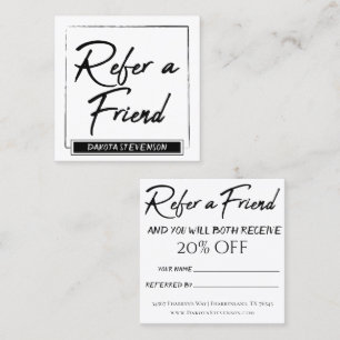 Minimalist Referral Professional Black and White