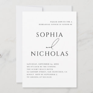 Minimalist Rehearsal Dinner   Elegant Typography Invitation