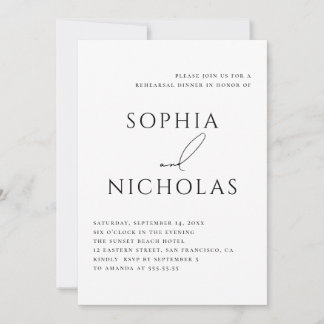 Minimalist Rehearsal Dinner | Elegant Typography Invitation