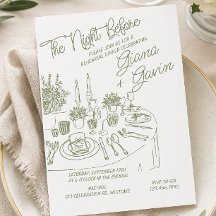 Minimalist Rehearsal Dinner Elegant Wedding Invitation