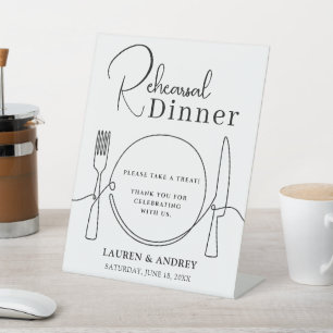 Minimalist Rehearsal Dinner Table Tent Sign 