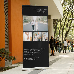 Minimalist Rehearsal Dinner Welcome 4 Custom Photo Retractable Banner