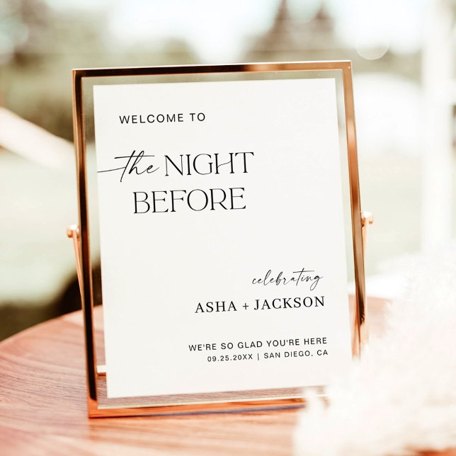 Minimalist Rehearsal Dinner Welcome Sign Poster (Creator Uploaded)