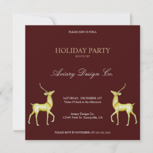 Minimalist Reindeer Corporate Christmas Party Invitation