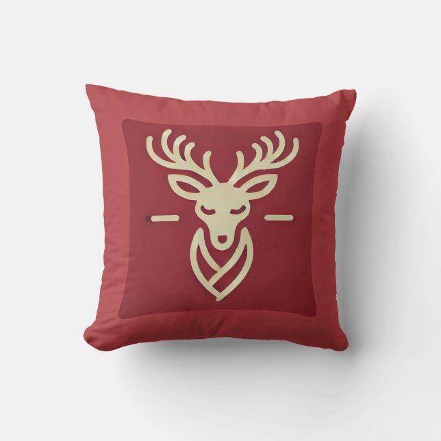Minimalist Reindeer Design – Elegant Holiday Decor Cushion (Front)