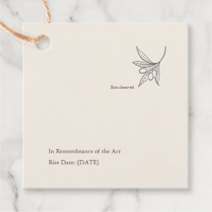 Minimalist Religious Keepsake Favour Tags
