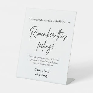 Minimalist Remember this feeling Wedding sign