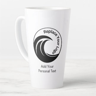 Minimalist Replace logo & Custom Text Latte Mug