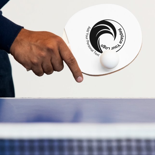 Minimalist Replace logo & Custom Text  Ping Pong Paddle (Insitu)