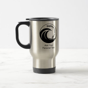 Minimalist Replace logo & Custom Text Travel Mug