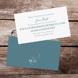 Minimalist Reply Via Website Budget Simple Blue  Enclosure Card