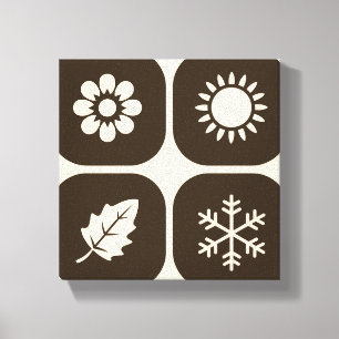 Minimalist Representation of the Four Seasons Canvas Print