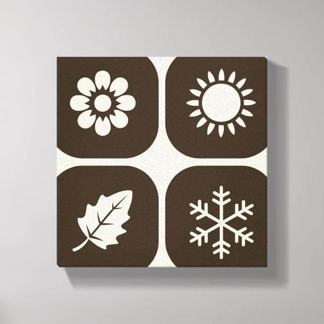 Minimalist Representation of the Four Seasons Canvas Print (Front)