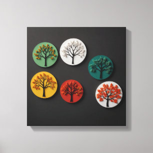 Minimalist Representation of the Four Seasons Canvas Print