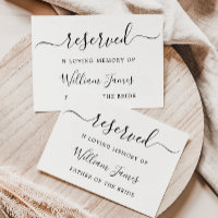 Minimalist Reserved Chair Signs, Wedding Seating