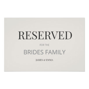 Minimalist ‘RESERVED’ Wedding Sign Warm Ivory