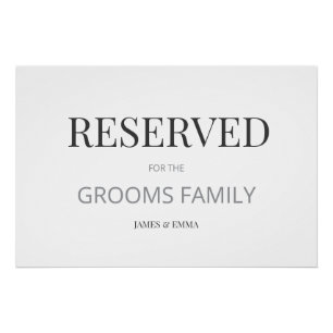 Minimalist ‘RESERVED’ Wedding Sign White