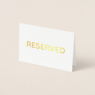 Minimalist Reserved Wedding Table place Foil Card