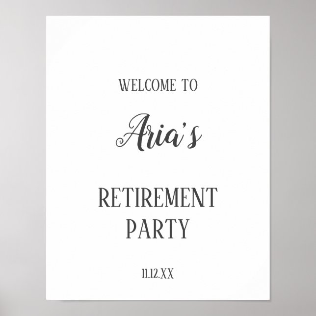 Minimalist Retirement Party Welcome Sign (Front)