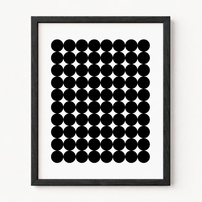 Minimalist Retro Black Circle Grid Poster (Minimalist Retro Circle Grid Poster)