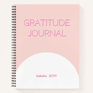 Minimalist Retro Blush Pink Gratitude Journal