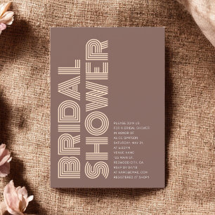 Minimalist Retro Bold Terracotta Bridal Shower Invitation