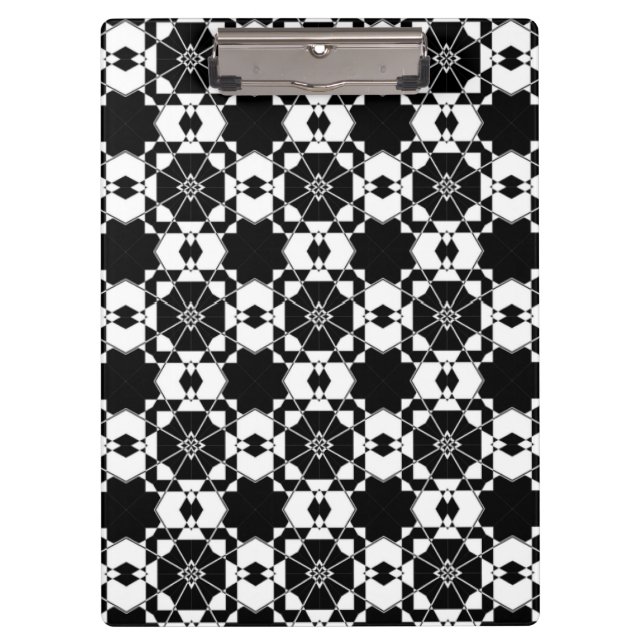 Minimalist retro check pattern – Monochrome design Clipboard (Front)